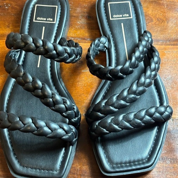 Dolce Vita Shoes - Dolce Vita Women's Iman Braided Strap Slide Sandals Black Size 9